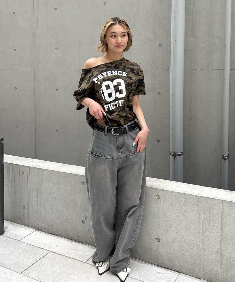 【UNISEX/サイズ展開あり】スラッシュポケットブラストワイドデニム