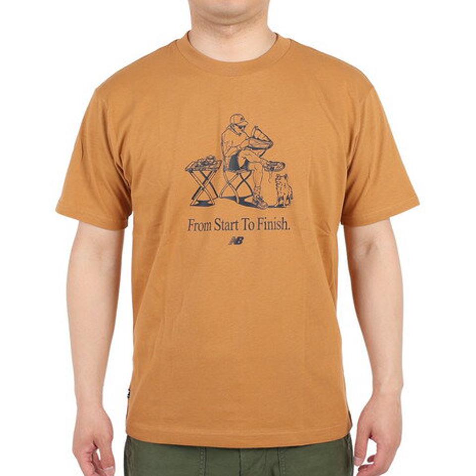 【20%OFFクーポン対象!6/11まで】ニューバランス(new balance)(メンズ)半袖Tシャツ メンズ Essentials Cafe Grandpa Jersey MT31560TOB 綿100%