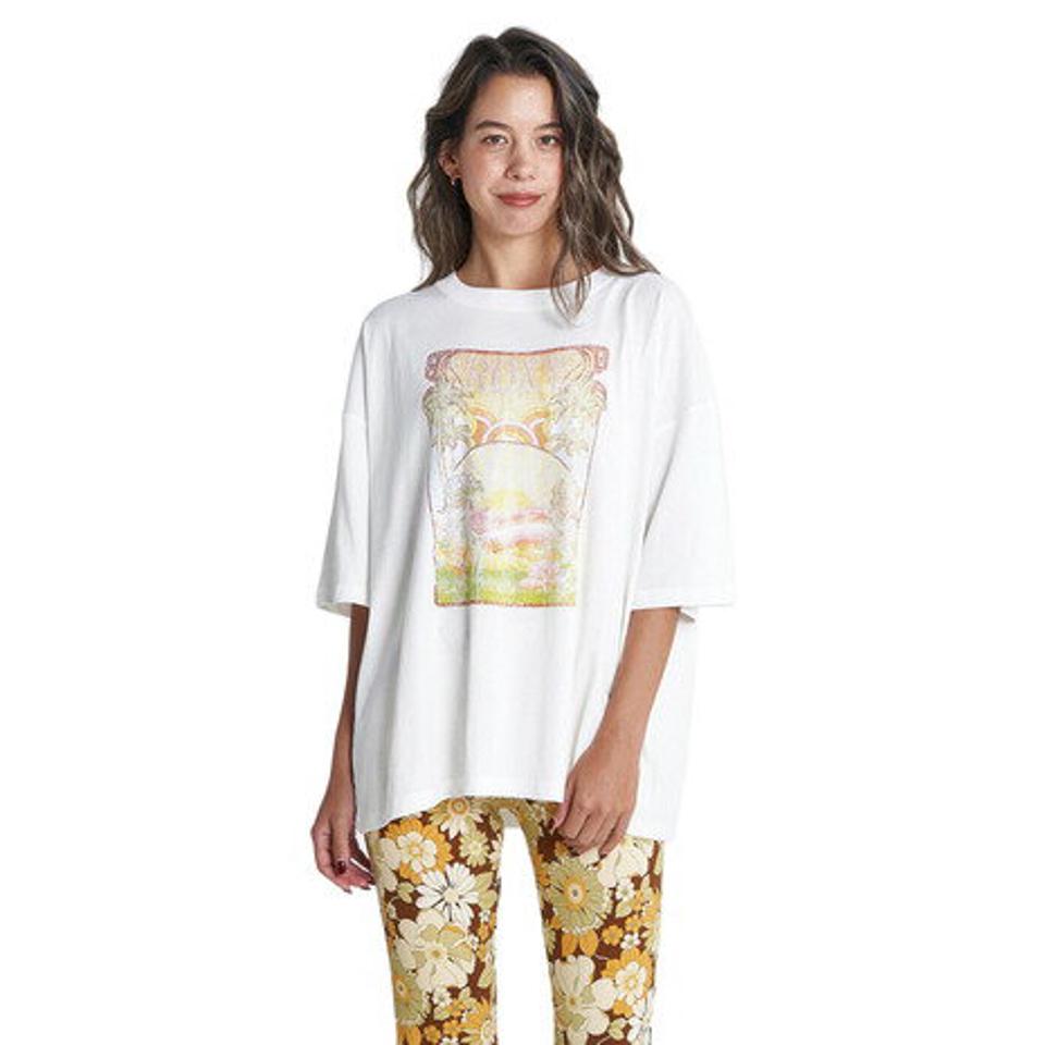 【11/5 24h限定 エントリー&対象4店舗買い回りで最大P10倍!】ロキシー(ROXY)(レディース)半袖Tシャツ レディース INTO THE LIGHT ドロップショルダー RST232028 NAT1