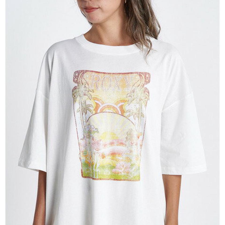 【11/5 24h限定 エントリー&対象4店舗買い回りで最大P10倍!】ロキシー(ROXY)(レディース)半袖Tシャツ レディース INTO THE LIGHT ドロップショルダー RST232028 NAT1