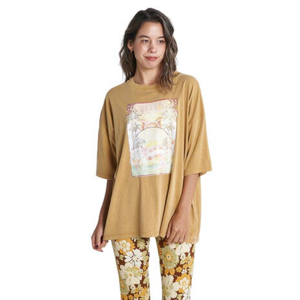 【11/5 24h限定 エントリー&対象4店舗買い回りで最大P10倍!】ロキシー(ROXY)(レディース)半袖Tシャツ レディース INTO THE LIGHT ドロップショルダー RST232028 MUS