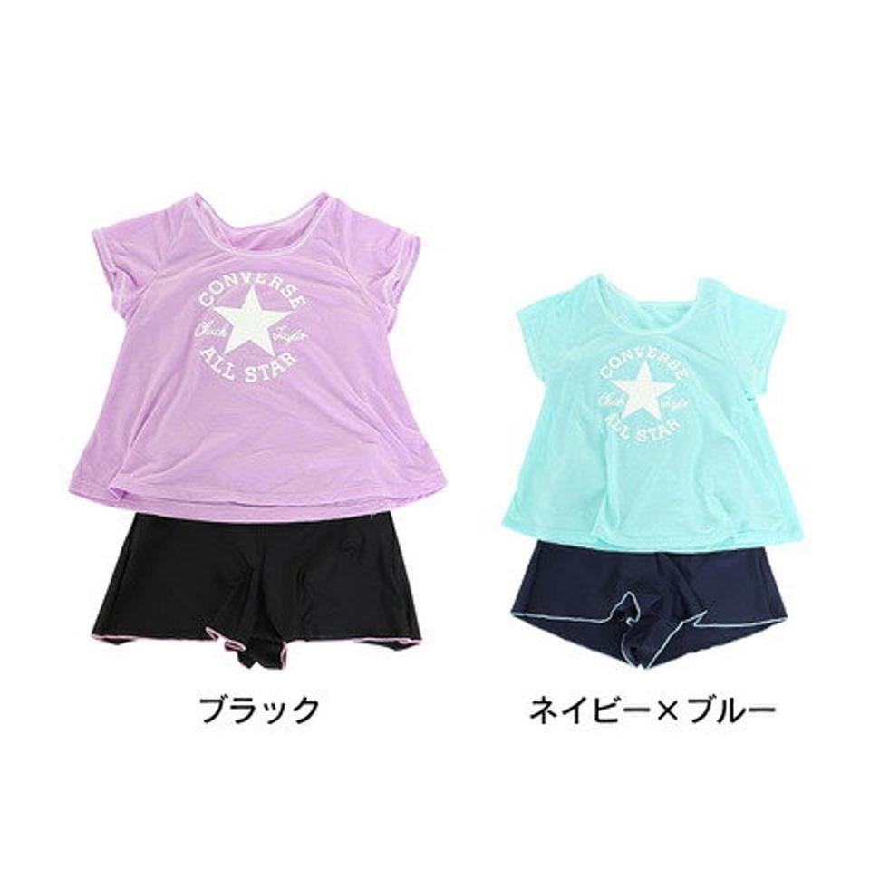 コンバース(CONVERSE)(キッズ)水着 セパレート Tシャツ付き3点セット ガールズ オンスク—ル 372183