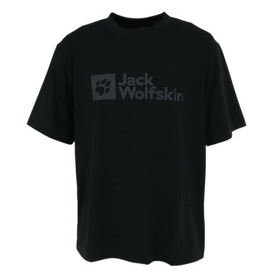 ジャックウルフスキン(JackWolfskin)(メンズ)半袖Tシャツ JP STANDARD LOGO Tシャツ 5031191-6000 ブラック