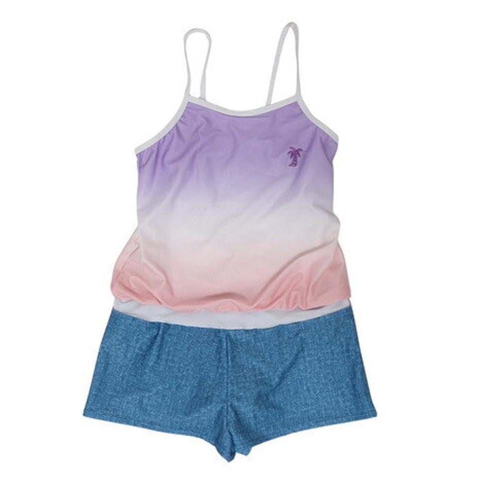 コンバース(CONVERSE)(キッズ)水着 子供 ロンパース Tシャツ付き 2点セット ROCONAILS 363351-23PNK