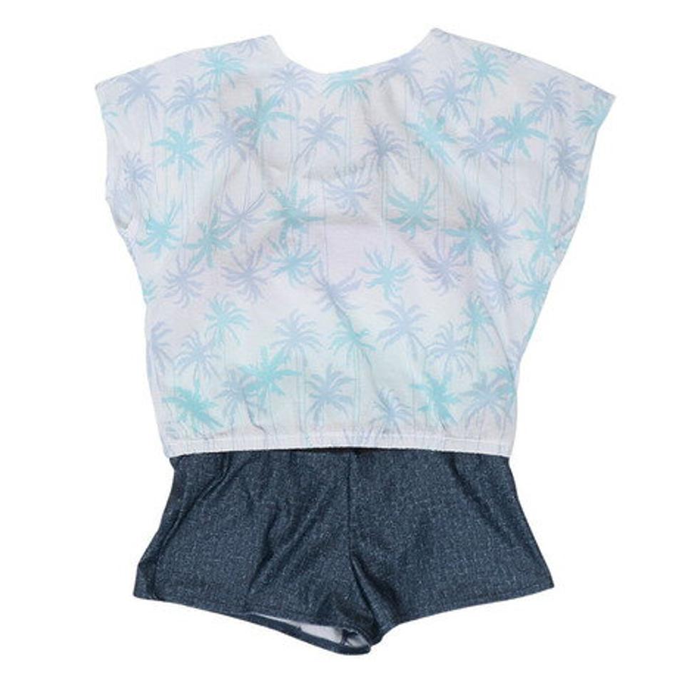 コンバース(CONVERSE)(キッズ)水着 子供 ロンパース Tシャツ付き 2点セット ROCONAILS 363351-23GRN