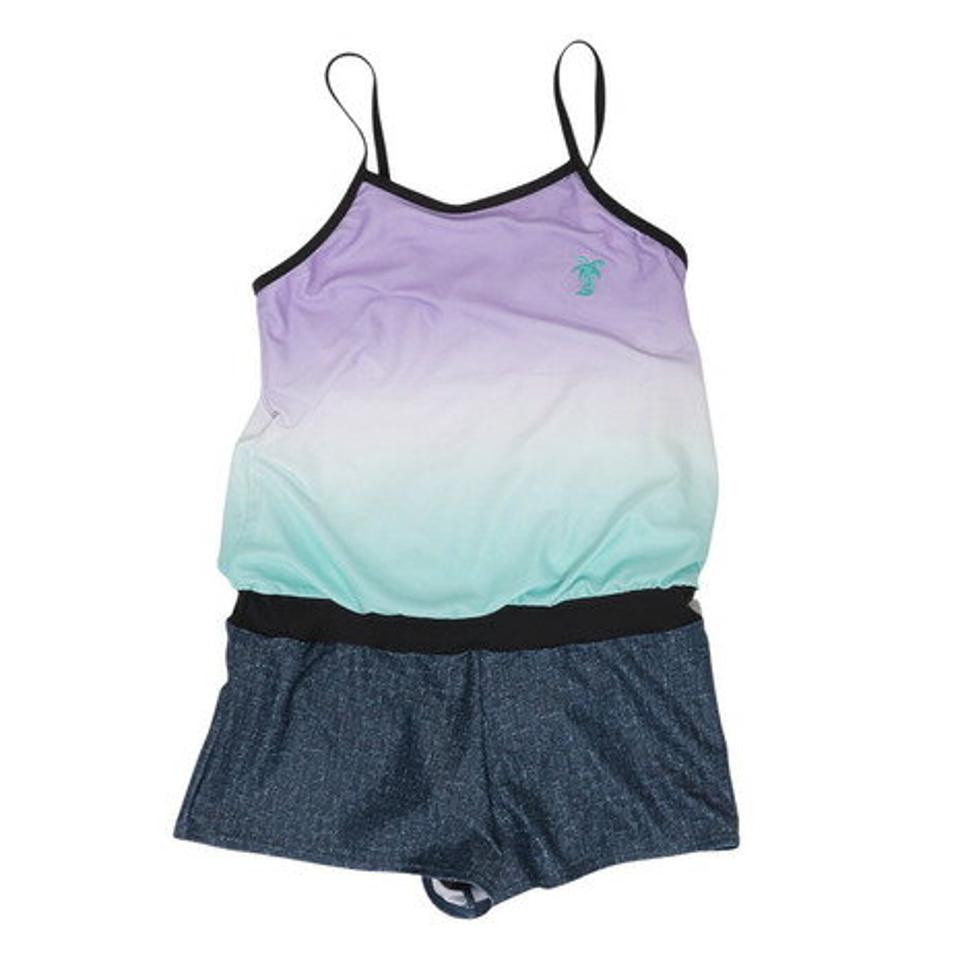 コンバース(CONVERSE)(キッズ)水着 子供 ロンパース Tシャツ付き 2点セット ROCONAILS 363351-23GRN