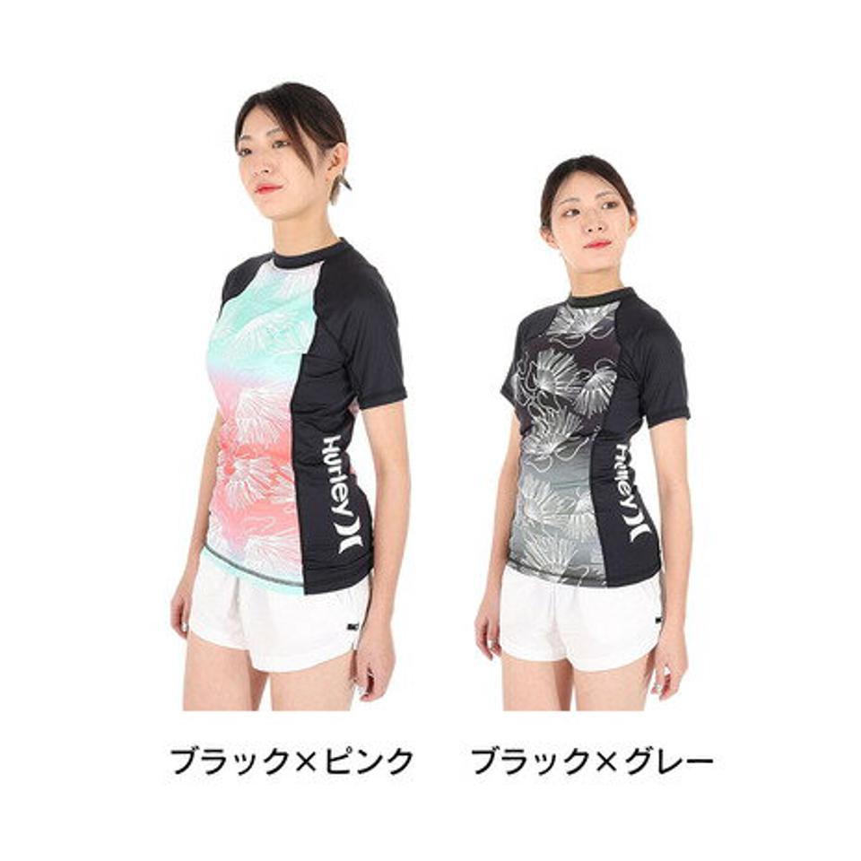 ハーレー(HURLEY)(レディース)ラッシュガード 半袖 Tシャツ レディース ONE&ONLY SIG 22 CT3647 UVカット 紫外線対策 UPF50+