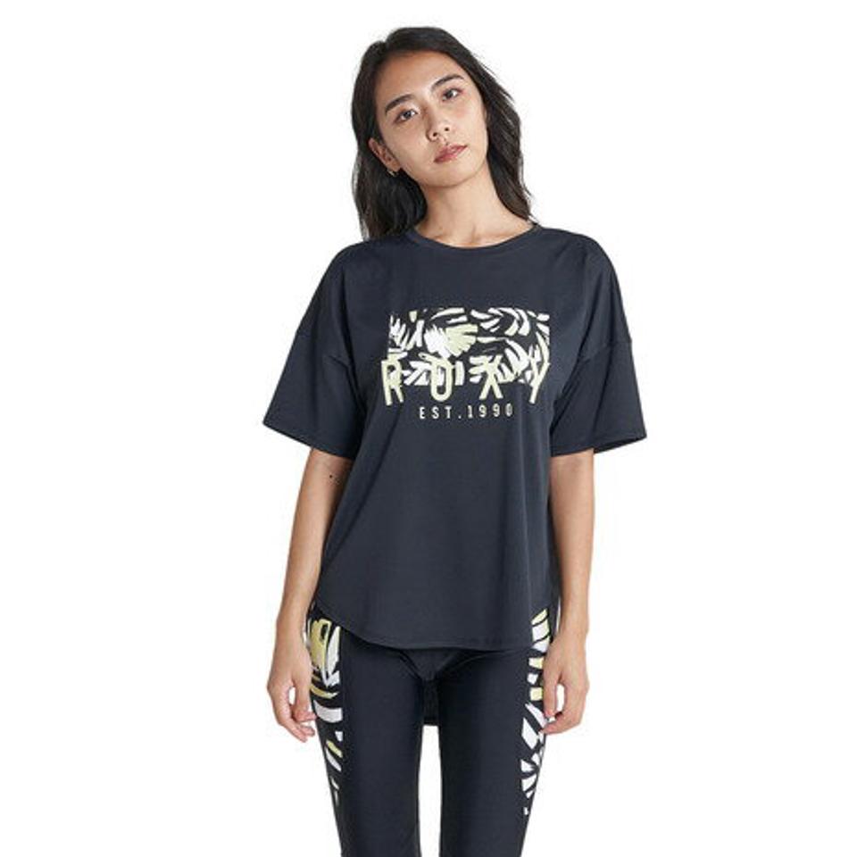 ロキシー(ROXY)(レディース)Tシャツ レディース 水陸両用 速乾 UVカット CALM DOWN TEE 23SURST232520BLK