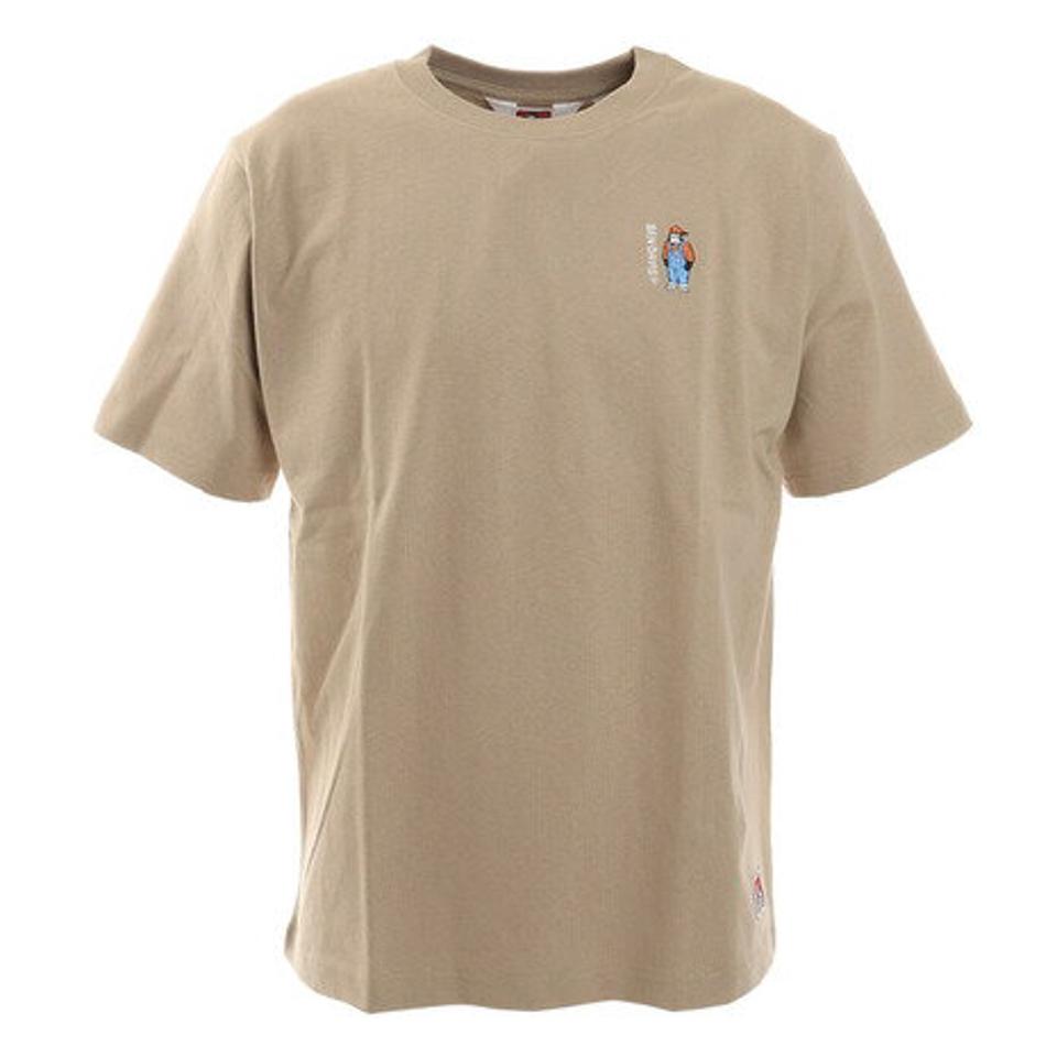 ベンデイビス(BEN DAVIS)(メンズ、レディース)ミニゴリラ刺繍 バックプリント 半袖Tシャツ 1580005-BEG