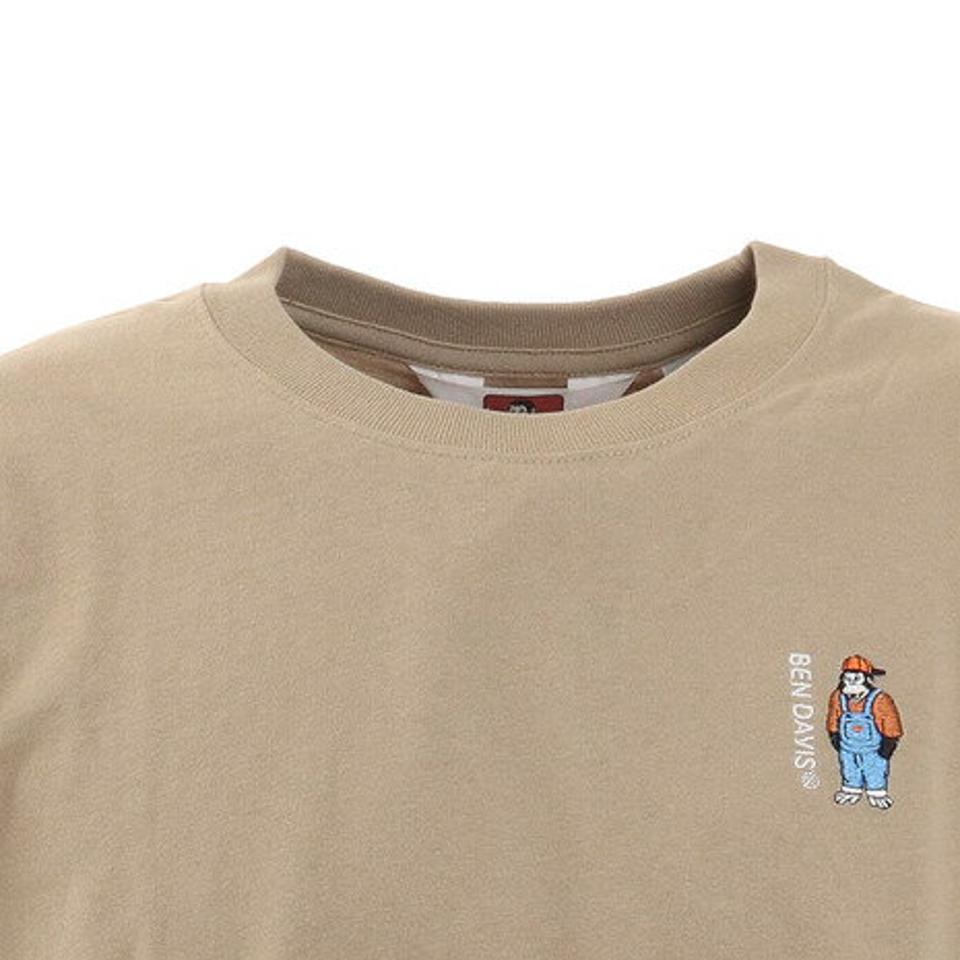 ベンデイビス(BEN DAVIS)(メンズ、レディース)ミニゴリラ刺繍 バックプリント 半袖Tシャツ 1580005-BEG