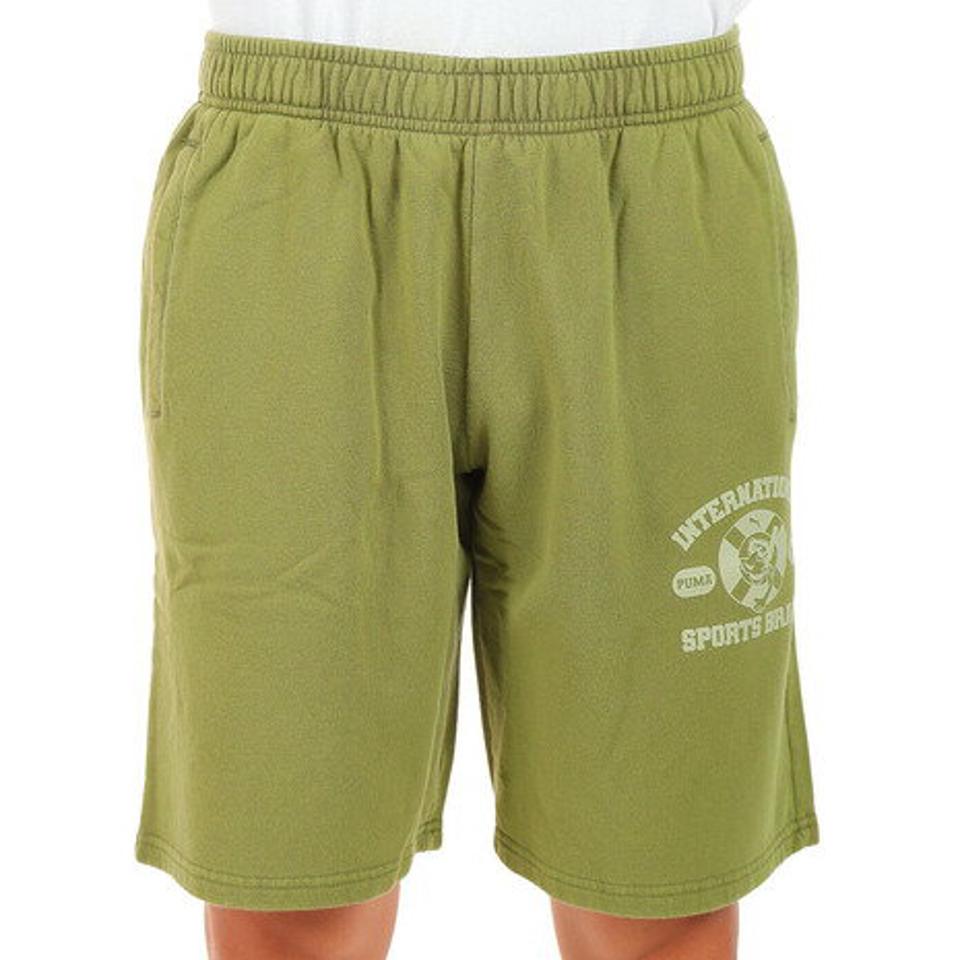 【6/5 24h限定 エントリー&対象4店舗買い回りで最大P10倍!】プーマ(PUMA)(メンズ)半袖Tシャツ メンズ SUPER スウェットショーツ 671099 32 OLV