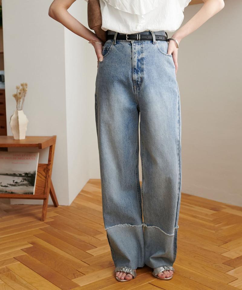 【新サイズ追加/4サイズ展開】USコットンデニムロールアップパンツ《着用動画あり》