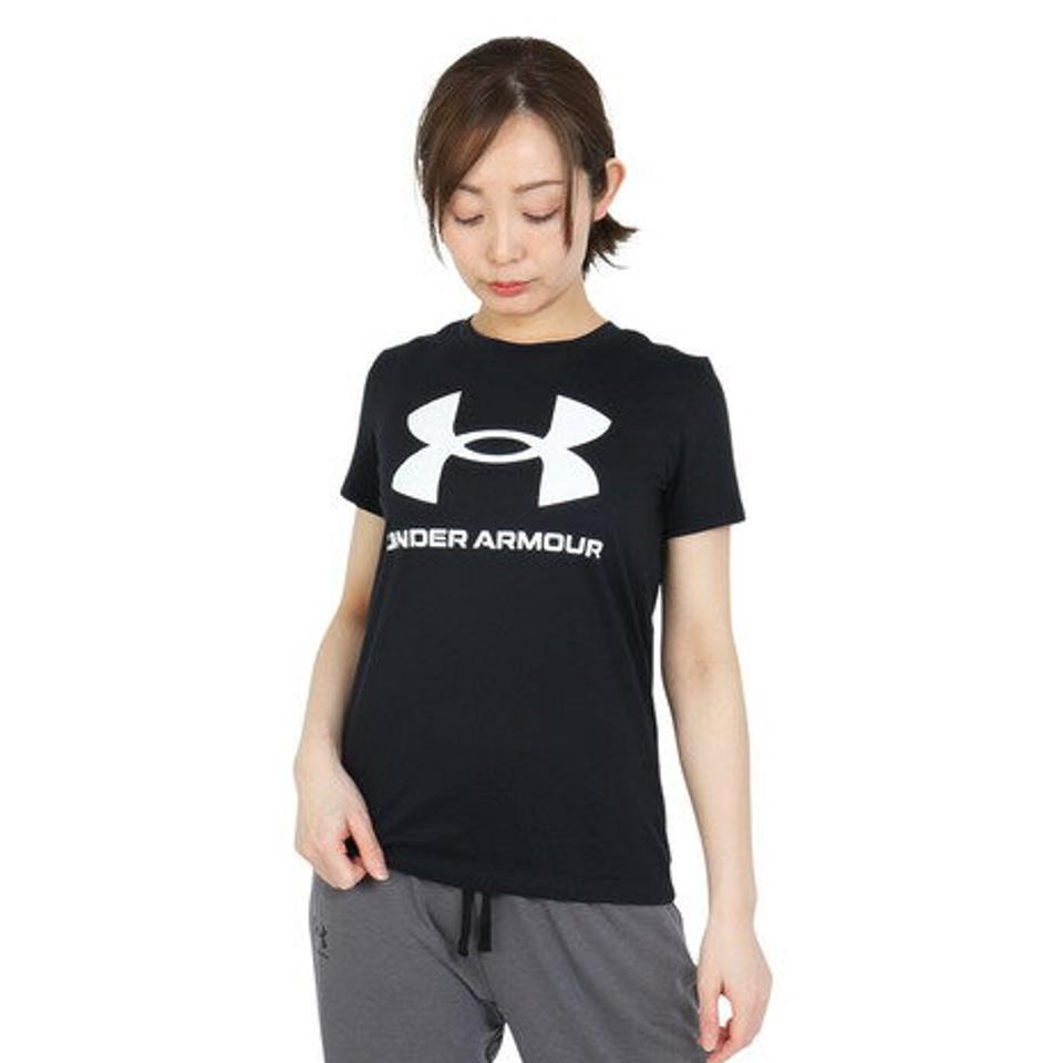 アンダーアーマー(UNDER ARMOUR)(レディース)半袖Tシャツ レディース ライブ グラフィック 1356305 BLK/WHT AT