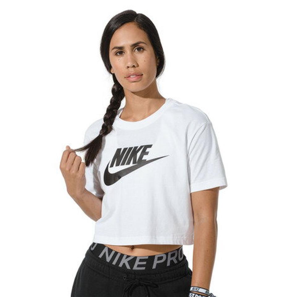 ナイキ(NIKE)(レディース)半袖Tシャツ レディース 白 クロップ フレンチテリー BV6176-100