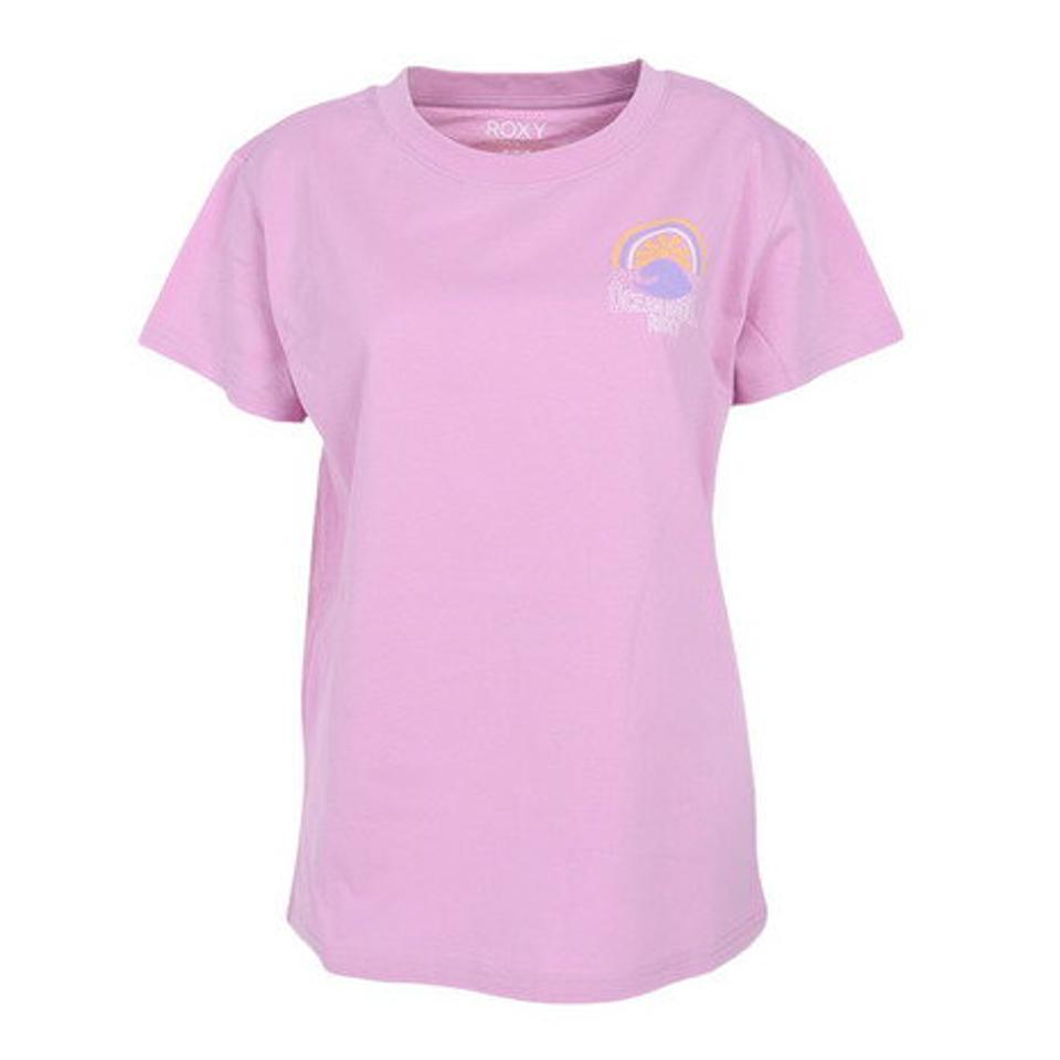 ロキシー(ROXY)(レディース)Tシャツ レディース RAINBOW SURF バックプリント 23SPRST231105PNK