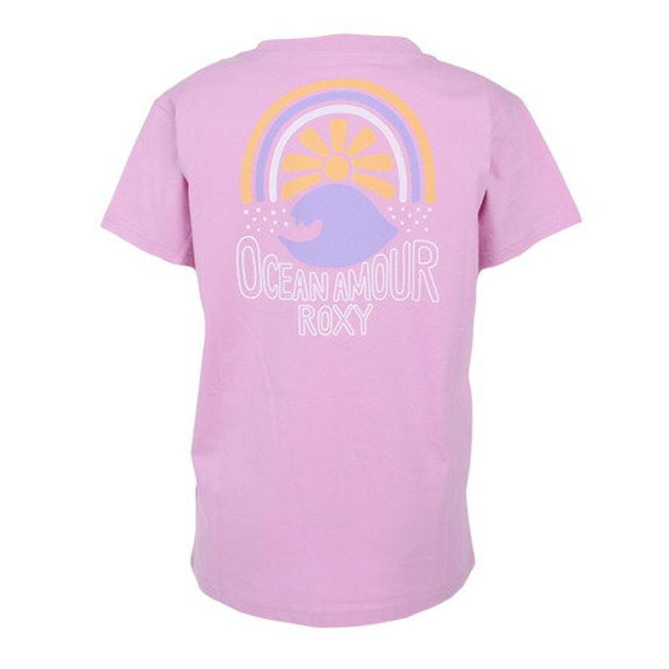 ロキシー(ROXY)(レディース)Tシャツ レディース RAINBOW SURF バックプリント 23SPRST231105PNK