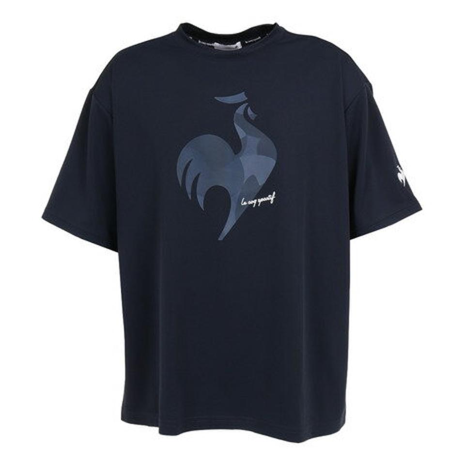 ルコック スポルティフ(le coq sportif)(メンズ)半袖Tシャツ メンズ SUNSCREEN ビッグロゴ QMMVJA03 NV