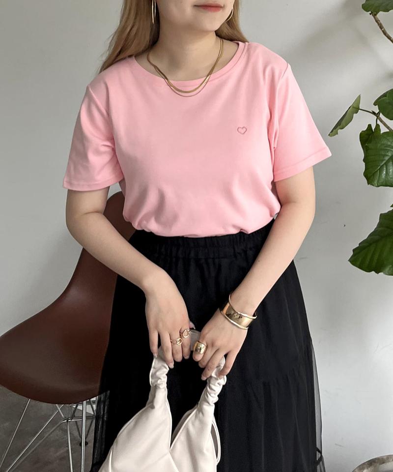 ハート刺繍Tシャツ
