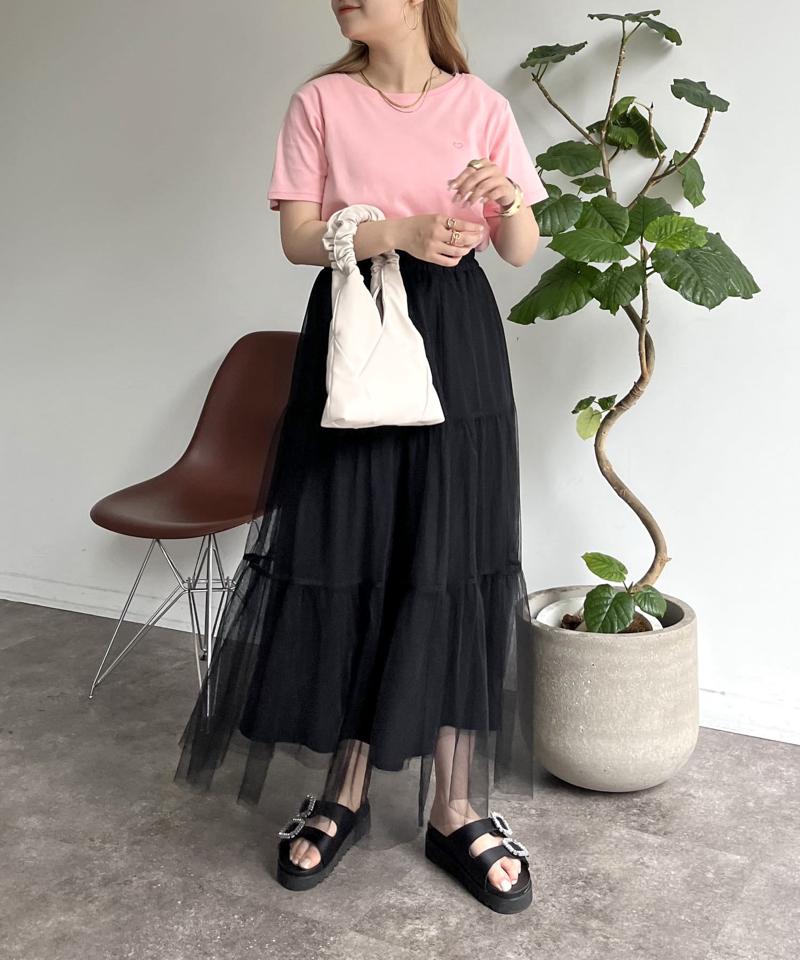 ハート刺繍Tシャツ