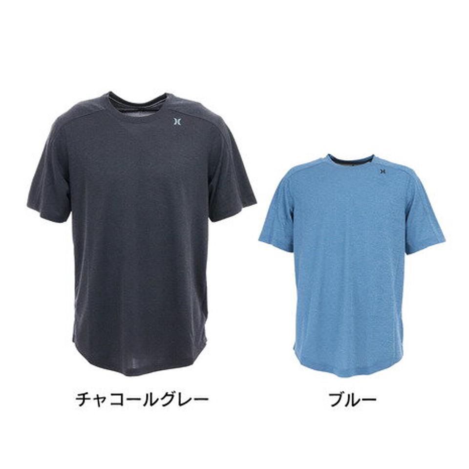 ハーレー(HURLEY)(メンズ)ラッシュガード 半袖 Tシャツ チャコール 体型カバー QUICKDRI HEAVY SURF AR0165