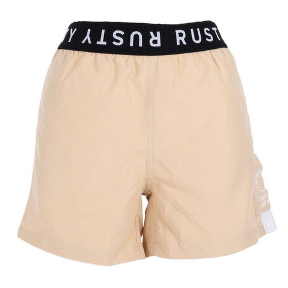 ラスティ（RUSTY）（レディース）水着 ショートパンツ サーフパンツ パイピング ボードショーツ SMILE 922401BEG