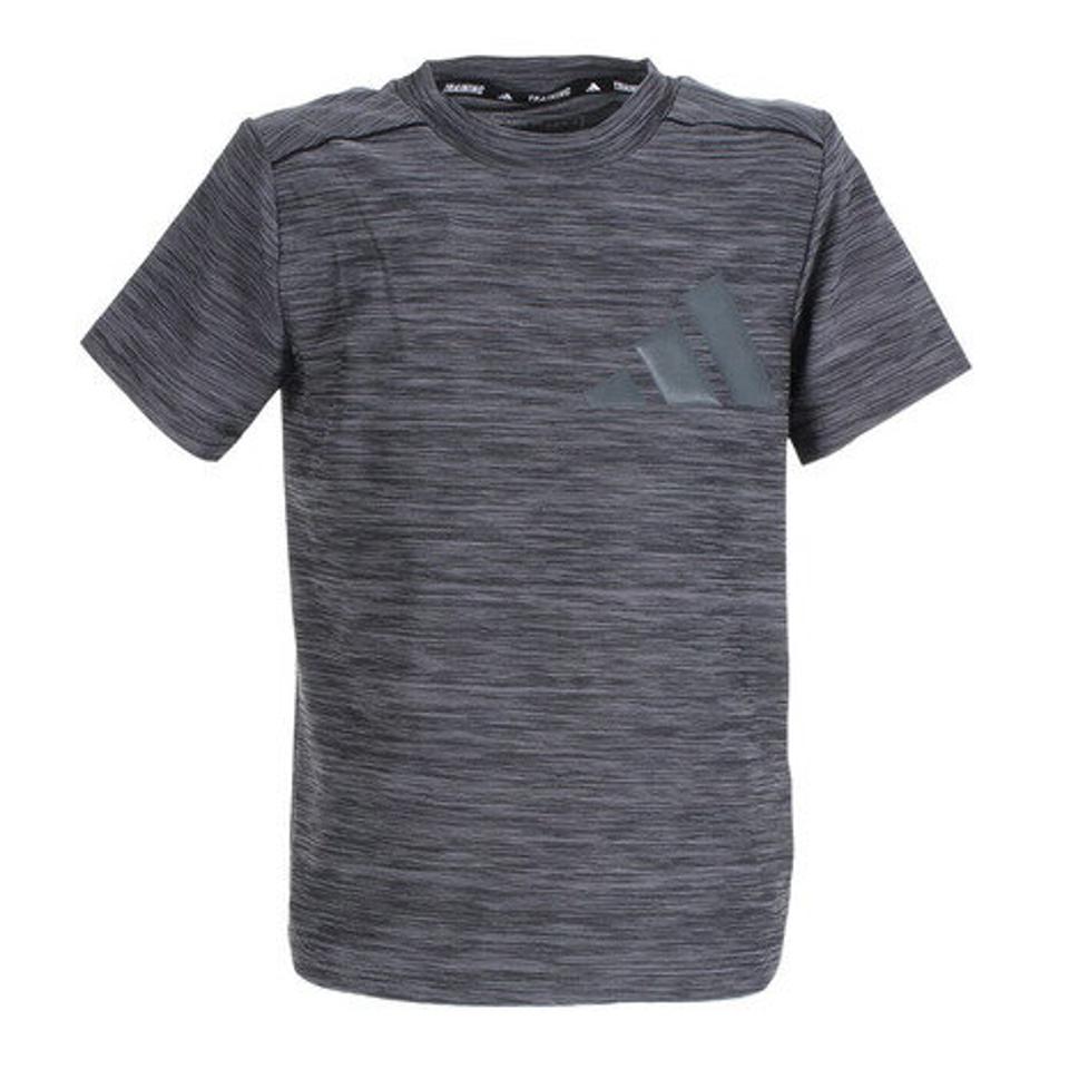 アディダス(adidas)(キッズ)半袖Tシャツ ジュニア AEROREADY ヘザー EBO99-IC5404