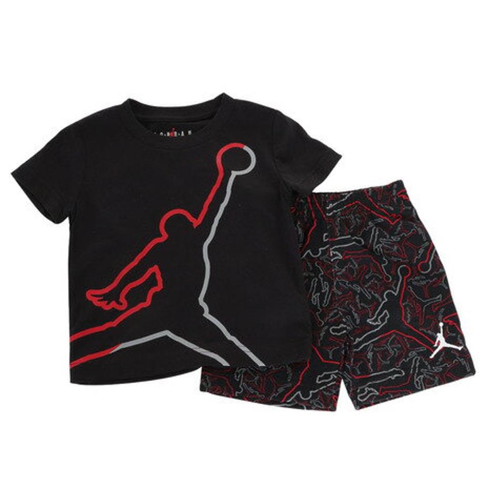 ジョーダン(JORDAN)(キッズ)半袖Tシャツ キッズ 上下セットトドラー ジャンプマンロゴ 75C445-023