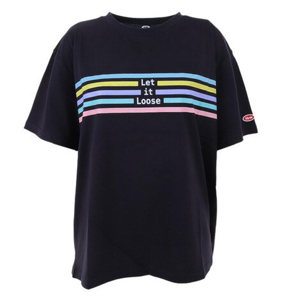 スライド(SLYDE)(レディース)半袖Tシャツ レディース マルチ ライン プリント SL2023SSL-APP008