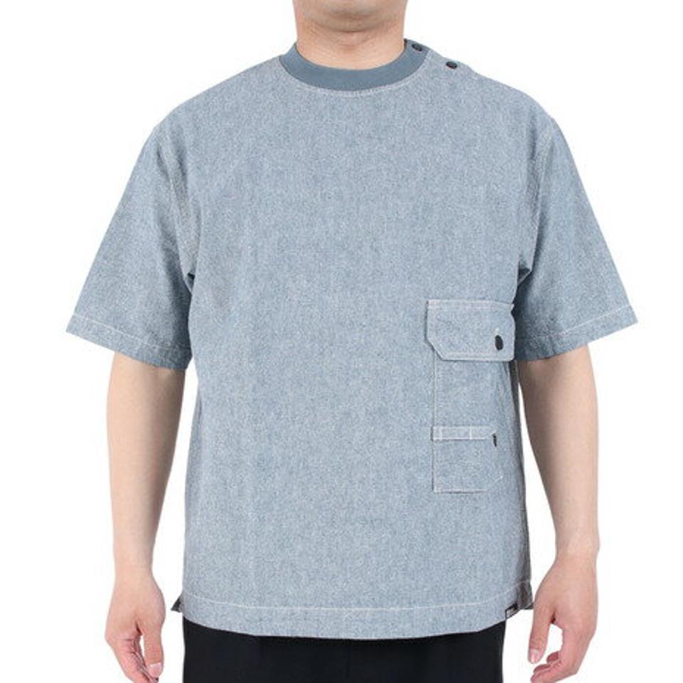 ジャックウルフスキン(JackWolfskin)(メンズ)半袖Tシャツ JP ヘンプ ウッドワーカーTシャツ 5031611-6167 ブルーグレー