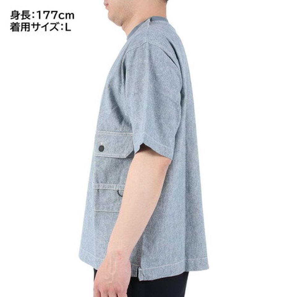 ジャックウルフスキン(JackWolfskin)(メンズ)半袖Tシャツ JP ヘンプ ウッドワーカーTシャツ 5031611-6167 ブルーグレー