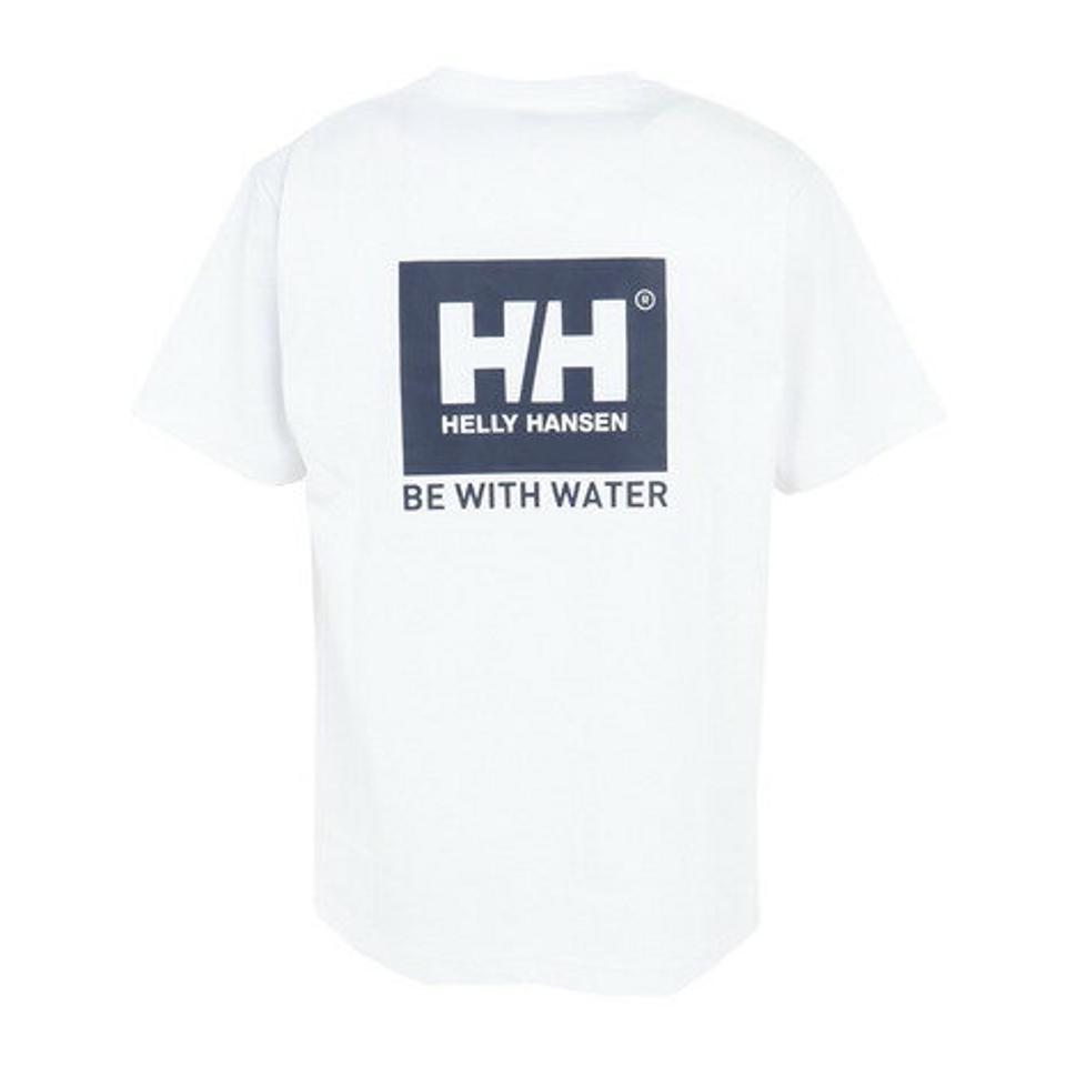 ヘリーハンセン(HELLY HANSEN)(メンズ、レディース)半袖Tシャツ バックスクエア ロゴTシャツ HOE62302WS W ホワイト