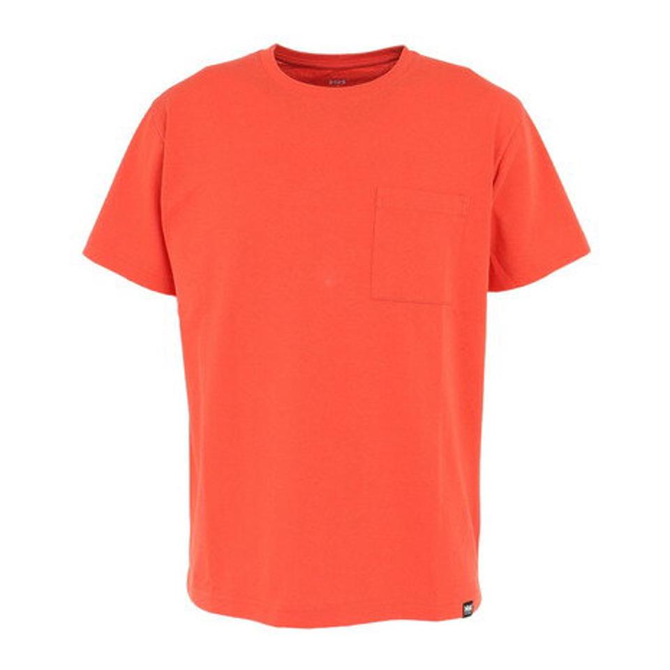 ヘリーハンセン(HELLY HANSEN)(メンズ、レディース)半袖Tシャツ バックスクエア ロゴTシャツ HOE62302WS PR オレンジ