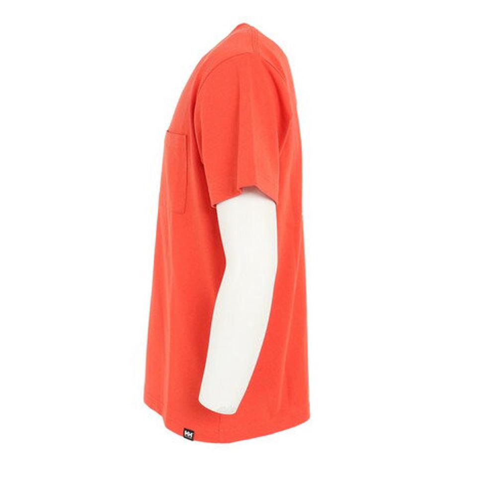 ヘリーハンセン(HELLY HANSEN)(メンズ、レディース)半袖Tシャツ バックスクエア ロゴTシャツ HOE62302WS PR オレンジ