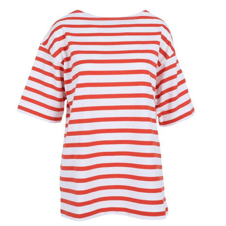 ヘリーハンセン(HELLY HANSEN)(レディース)半袖Tシャツ ショートスリーブ ボーダーボートネック HOE32205 PF ホワイト×レッド