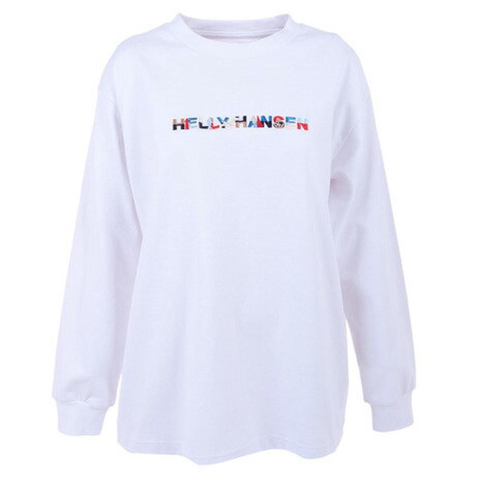 ヘリーハンセン(HELLY HANSEN)(レディース)長袖Tシャツ ロンT ロングスリーブ エンブロイダリーロゴTシャツ HE32333 CW ホワイト トップス 春