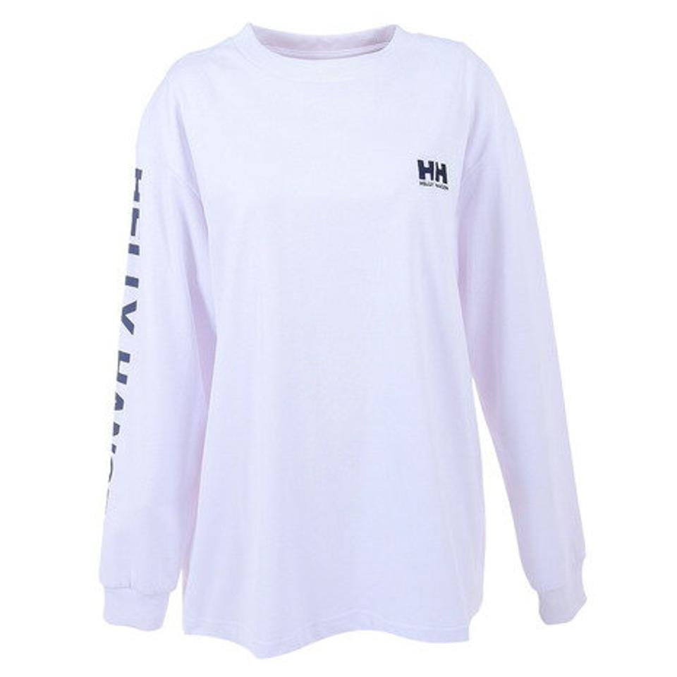 ヘリーハンセン(HELLY HANSEN)(レディース)長袖Tシャツ ロンT ロングスリーブ レターTシャツ HE32331 CW ホワイト トップス 速乾 消臭 春