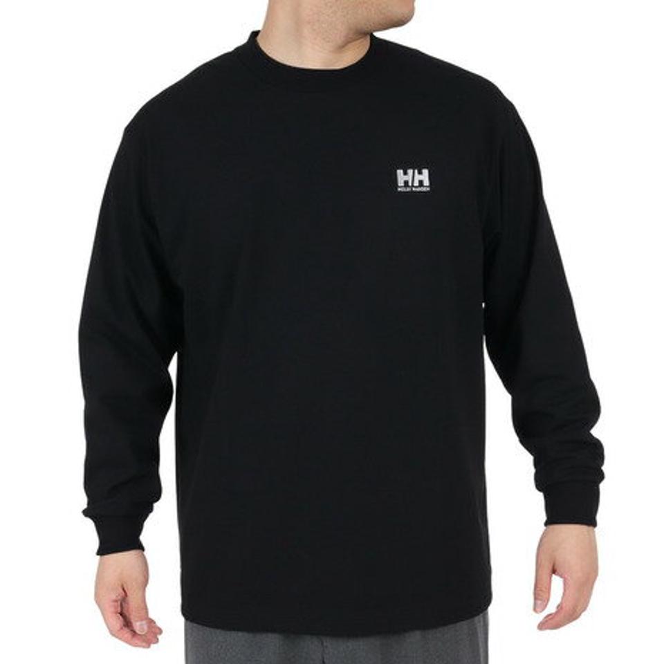 ヘリーハンセン(HELLY HANSEN)(メンズ、レディース)長袖Tシャツ ロンT HHスクエアロゴTシャツ HE32332 K ブラック
