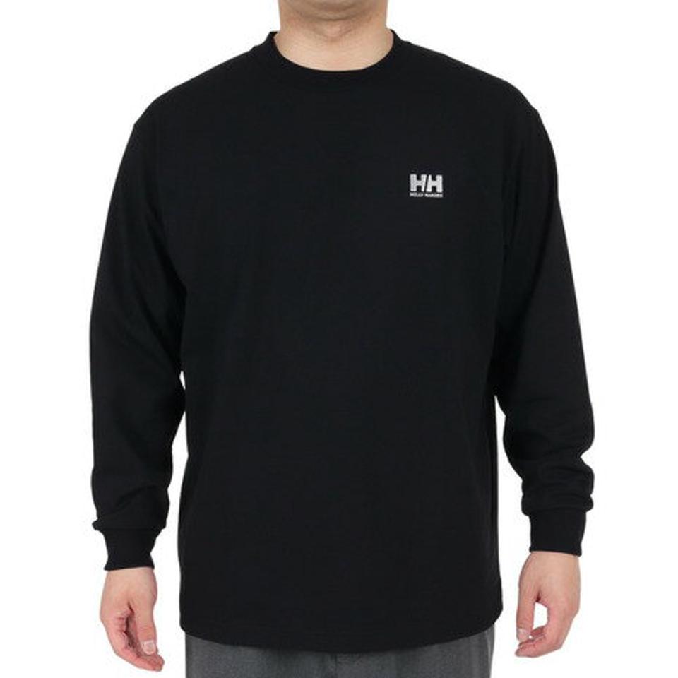ヘリーハンセン(HELLY HANSEN)(メンズ、レディース)長袖Tシャツ ロンT HHスクエアロゴTシャツ HE32332 K ブラック