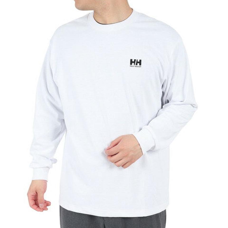 ヘリーハンセン(HELLY HANSEN)(メンズ、レディース)長袖Tシャツ ロンT HHスクエアロゴTシャツ HE32332 CW ホワイト