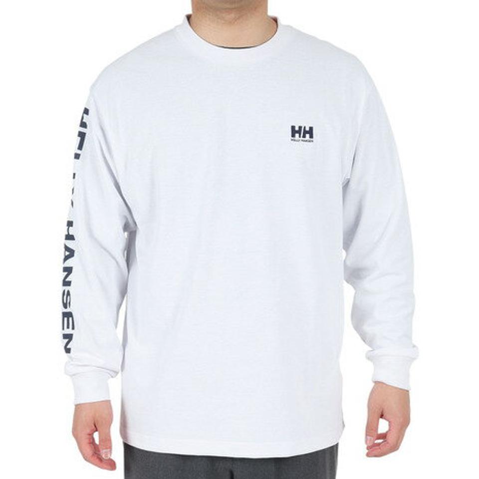 ヘリーハンセン(HELLY HANSEN)(メンズ、レディース)長袖Tシャツ ロンT ロングスリーブレターTシャツ HE32331 CW ホワイト トップス 速乾 消臭 春