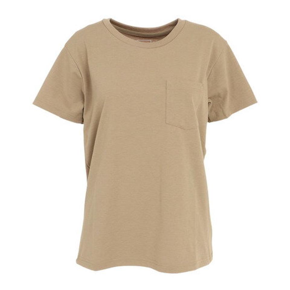 ノースフェイス(THE NORTH FACE)(レディース)半袖Tシャツ ポケットTシャツ NTW32332 KT ベージュ