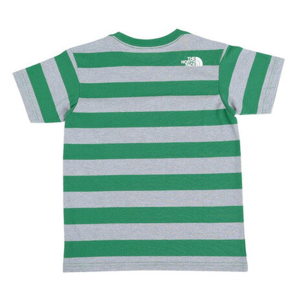 ノースフェイス(THE NORTH FACE)(キッズ)ジュニア 半袖 Tシャツ ショートスリーブ フィールドボーダーTシャツ グリーン NTJ32321 PR