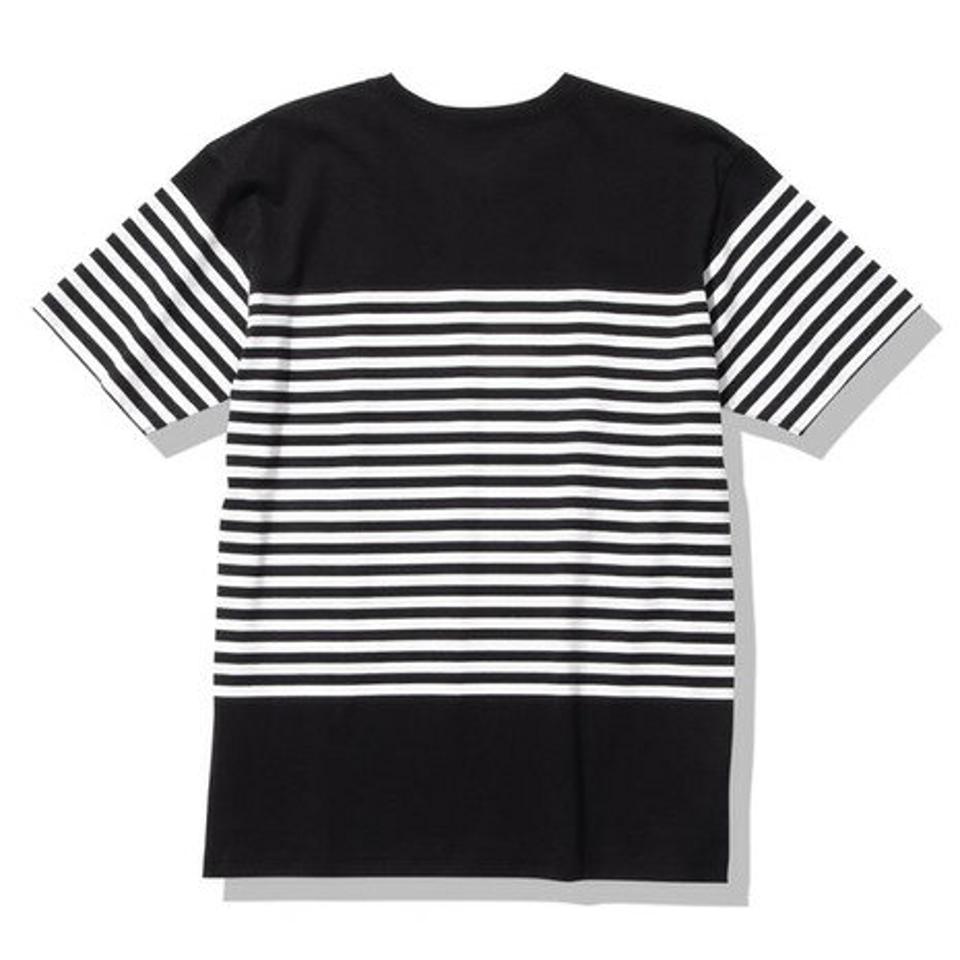 ノースフェイス(THE NORTH FACE)(メンズ)半袖Tシャツ ショートスリーブパネルボーダーTシャツ NT32335 K ブラック