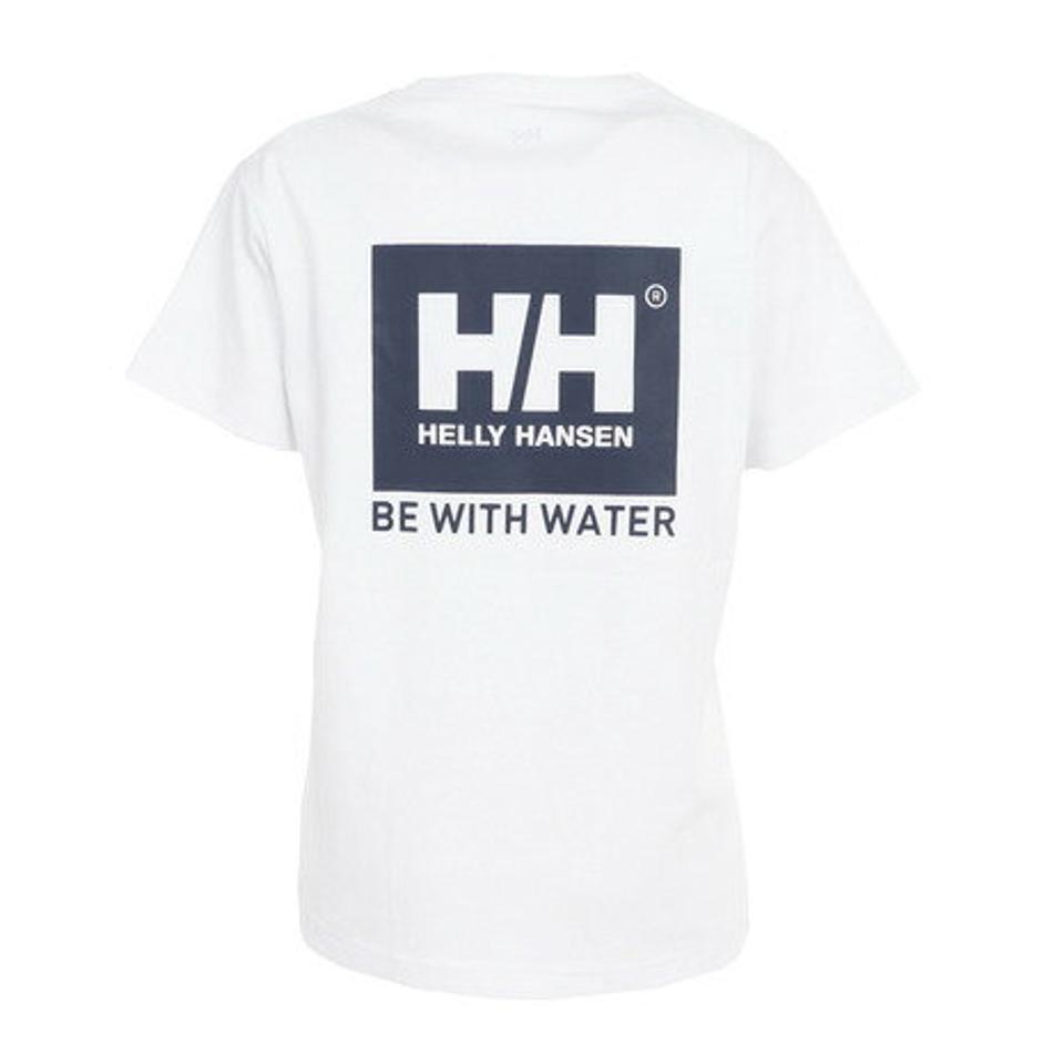 ヘリーハンセン(HELLY HANSEN)(メンズ、レディース)半袖Tシャツ バックスクエア ロゴTシャツ HOE62302WS W ホワイト