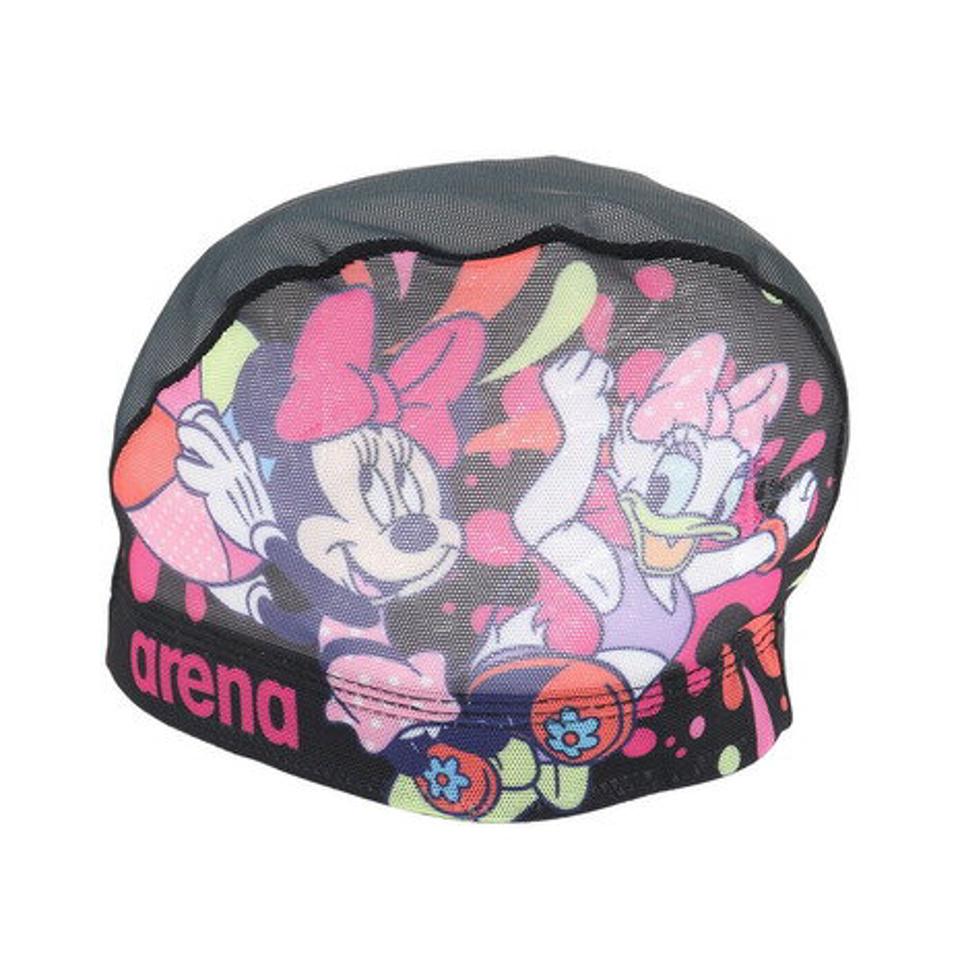 アリーナ（ARENA）（メンズ、レディース）水泳 ミニーとデイジー メッシュキャップ DIS-3058 BLK