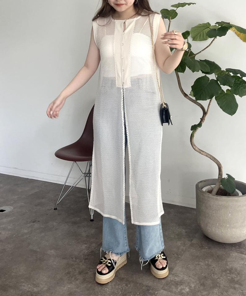 ジレ2WAYメッシュワンピース