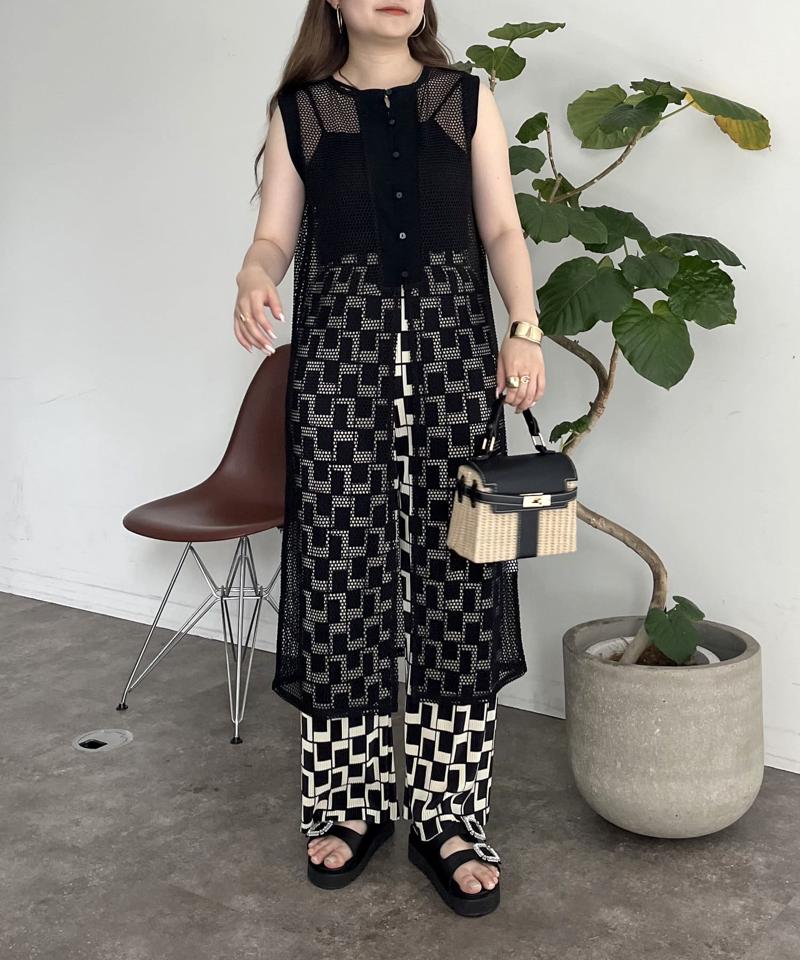 ジレ2WAYメッシュワンピース