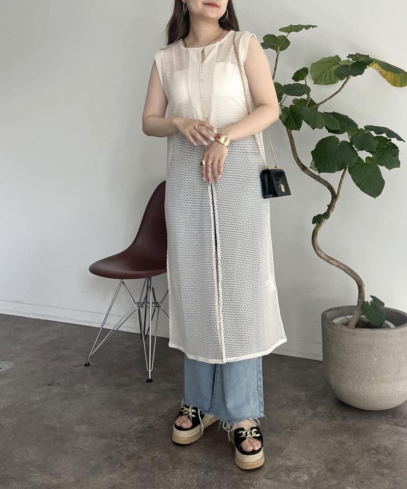 ジレ2WAYメッシュワンピース