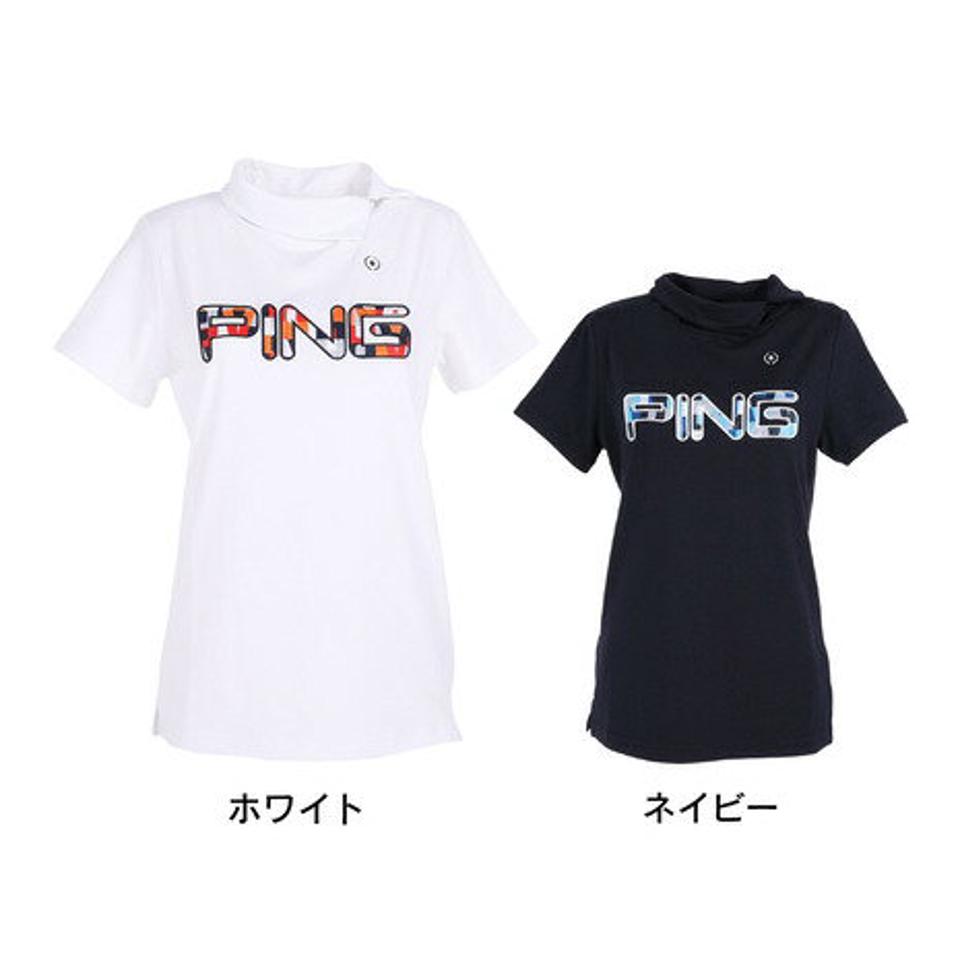 ピン(PING)(レディース)ゴルフウェア コットンライク天竺 半袖デザイン衿カットソー 622-3168308