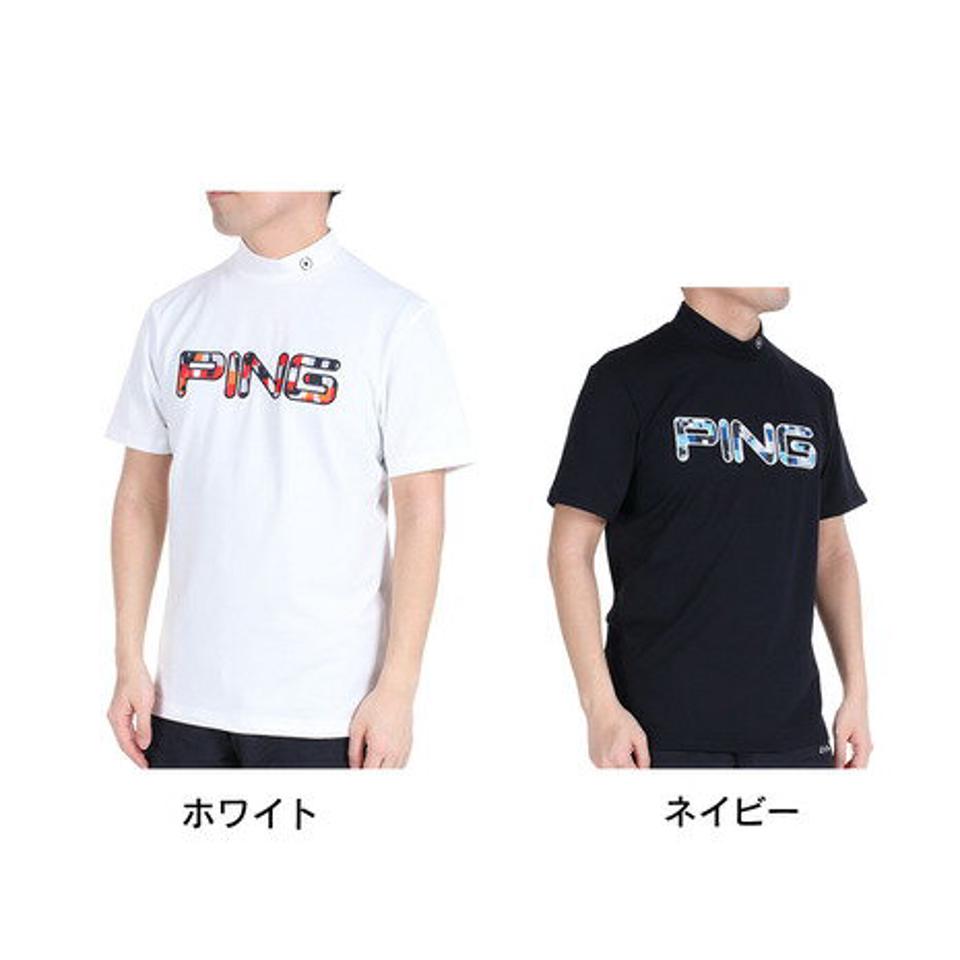 ピン(PING)(メンズ)ゴルフウェア モックネック コットンライク天竺 半袖ハイネックカットソー 621-3168305